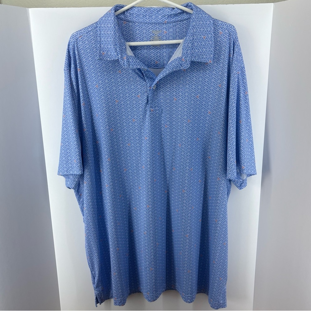 Member's Mark Performance Polo, Blue with Orange Accents, Men's XXL
